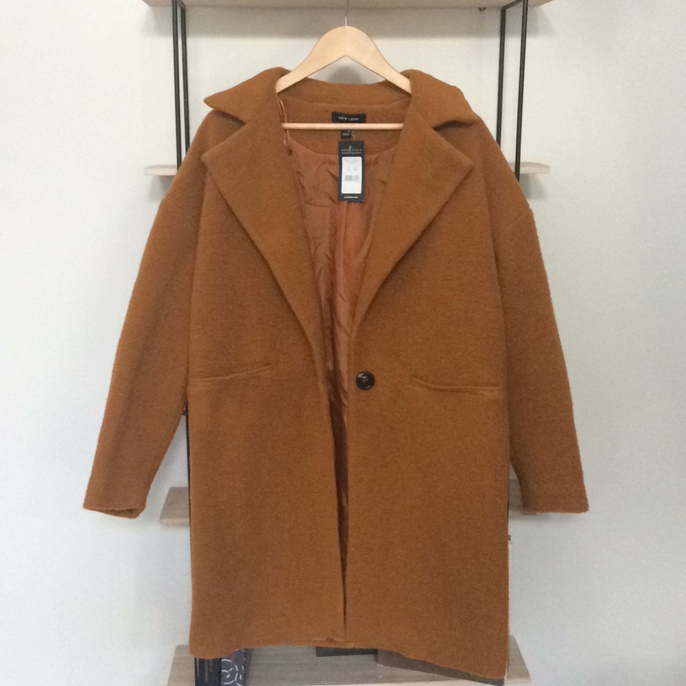asos nwt perfect fall coat in mustard